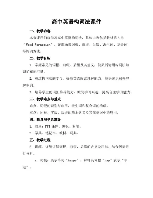 高中英语构词法课件