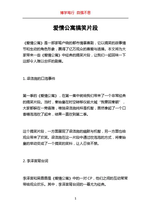 爱情公寓搞笑片段