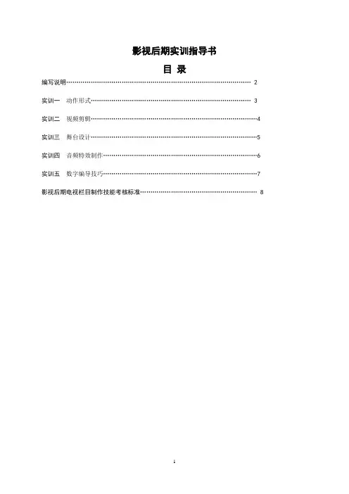 影视后期实训指导书