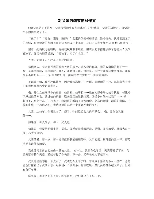 对父亲的细节描写作文