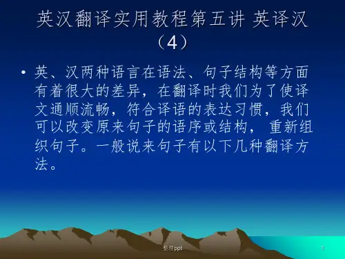 英汉翻译实用教程第5讲英译汉