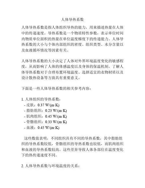 人体导热系数