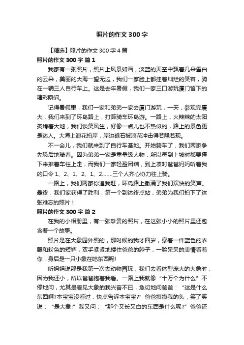 【精选】照片的作文300字4篇