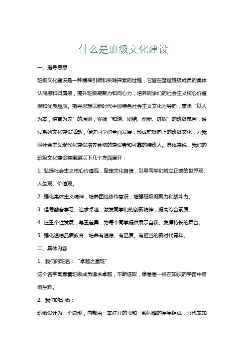 什么是班级文化建设