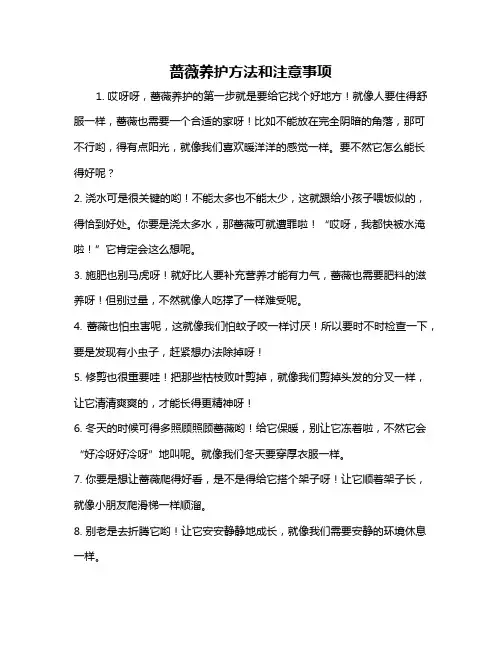蔷薇养护方法和注意事项