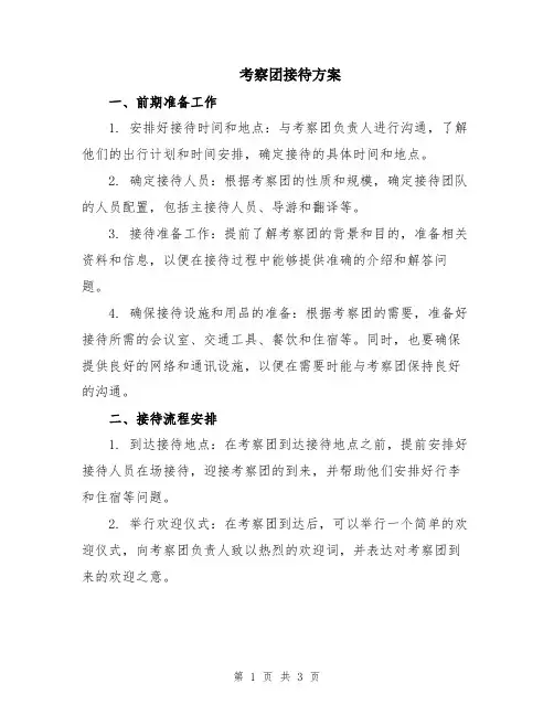 考察团接待方案