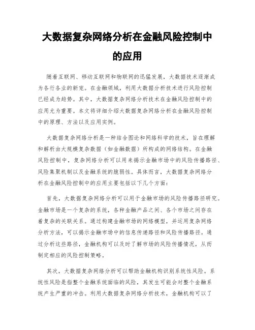 大数据复杂网络分析在金融风险控制中的应用