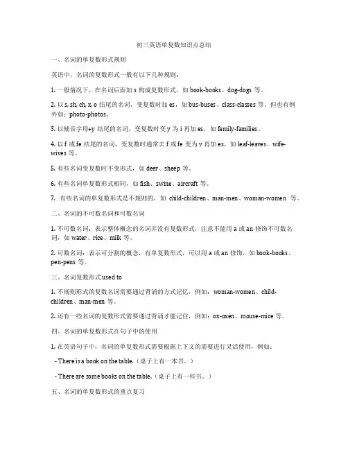 初三英语单复数知识点总结