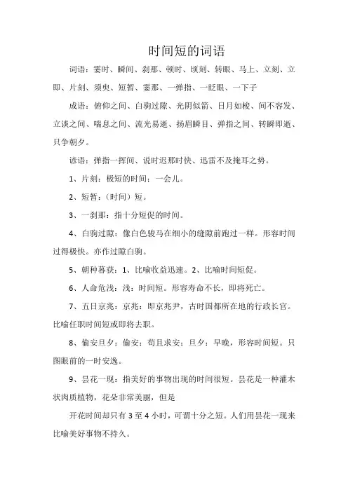 时间短的词语