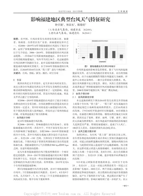 影响福建地区典型台风天气特征研究