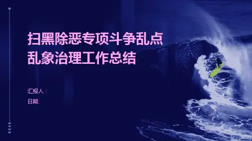 扫黑除恶专项斗争乱点乱象治理工作总结