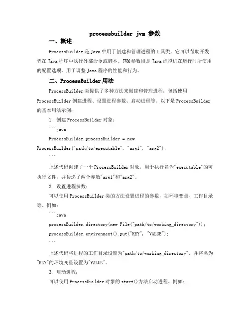 processbuilder jvm 参数