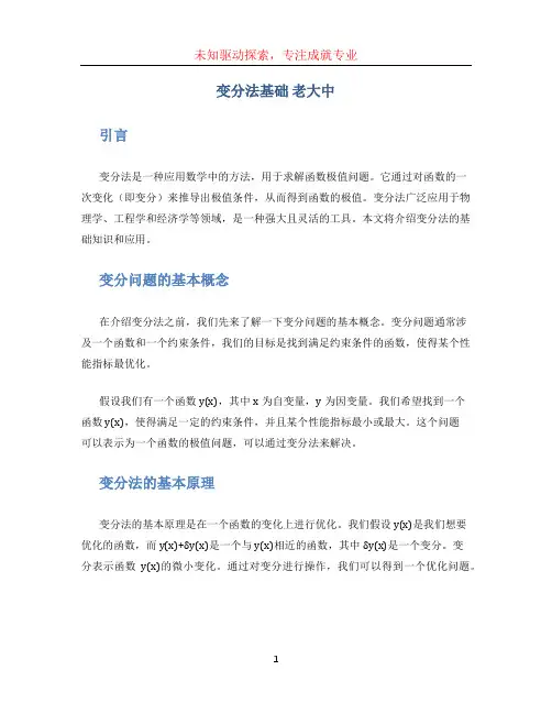 变分法基础 老大中