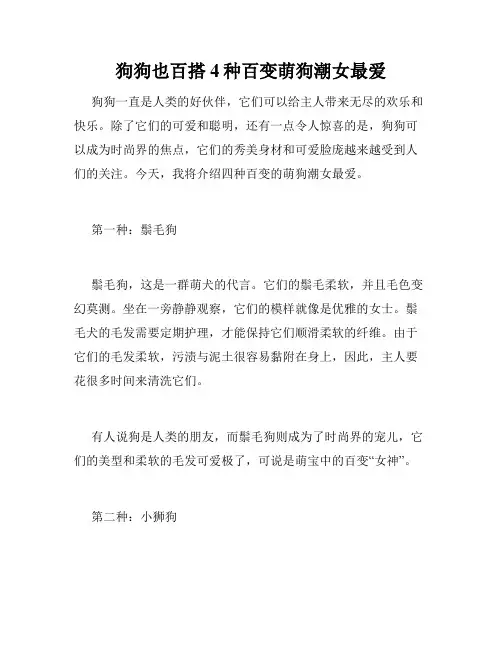 狗狗也百搭 4种百变萌狗潮女最爱 