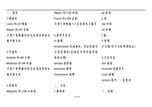 音乐术语大全