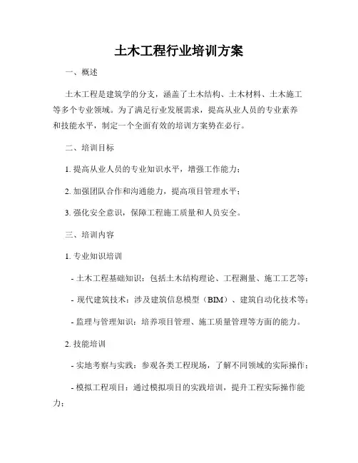 土木工程行业培训方案