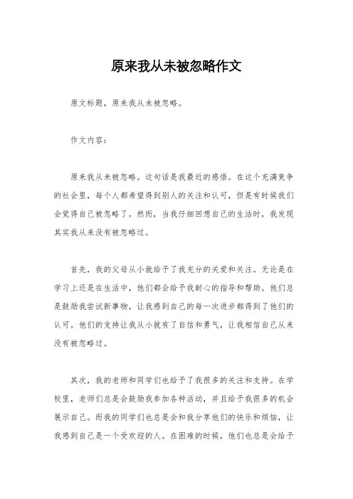 原来我从未被忽略作文