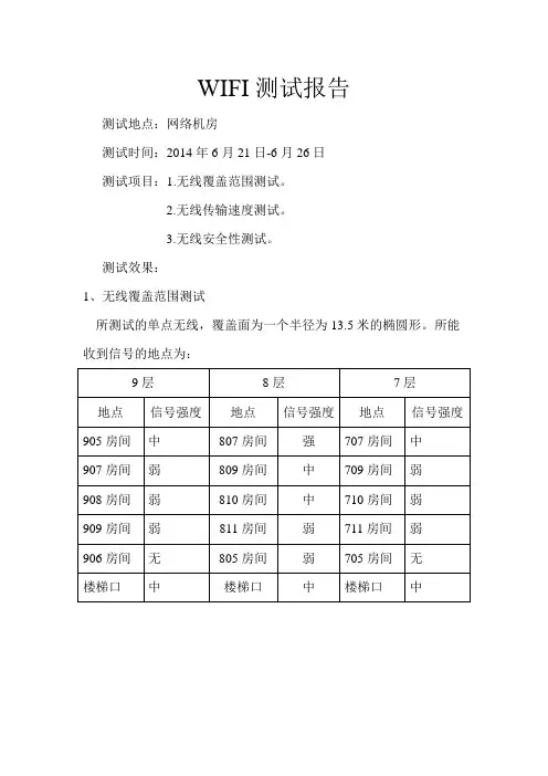 WIFI测试报告