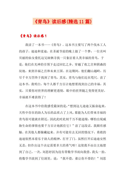 《青鸟》读后感(精选11篇)