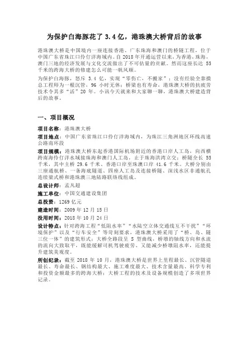 港珠澳大桥建造背后的故事