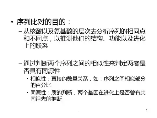 序列的比对分析PPT课件