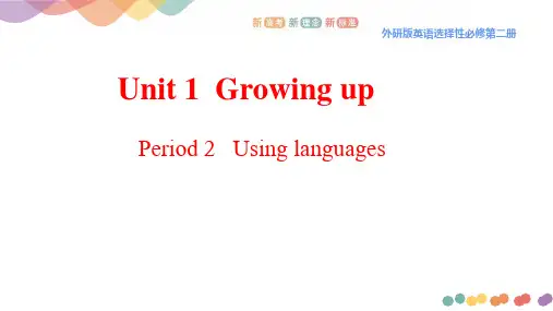外研版高二英语选择性必修第二册(2019版)_Unit1_Using_language_精品课件
