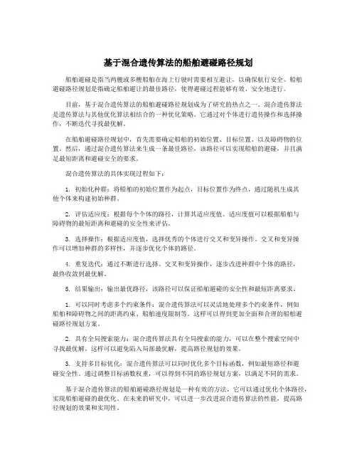 基于混合遗传算法的船舶避碰路径规划