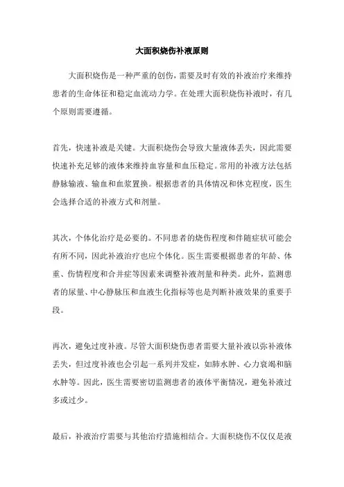 大面积烧伤补液原则