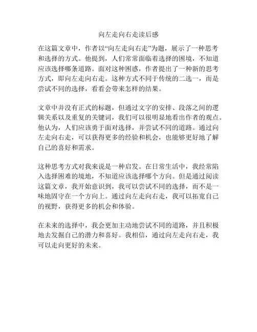 向左走向右走读后感