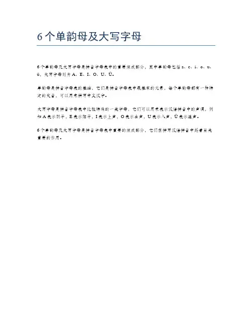 6个单韵母及大写字母