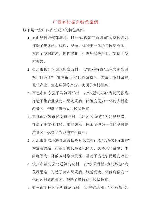 广西乡村振兴特色案例