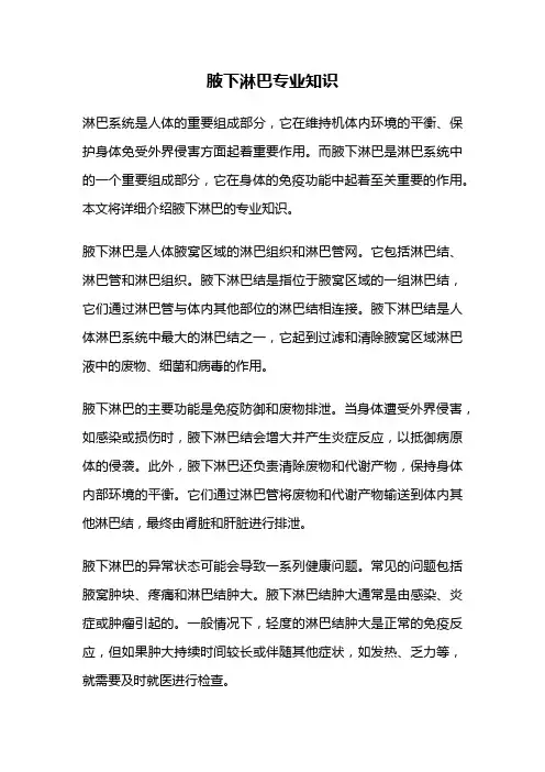 腋下淋巴专业知识