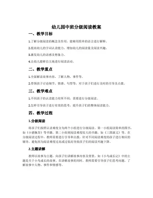 幼儿园中班分级阅读教案