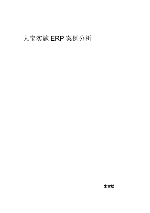 大宝集团ERP案例分析