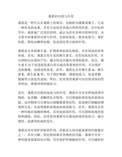 桑葚的功效与作用