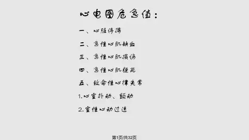心电图危急值简介PPT课件