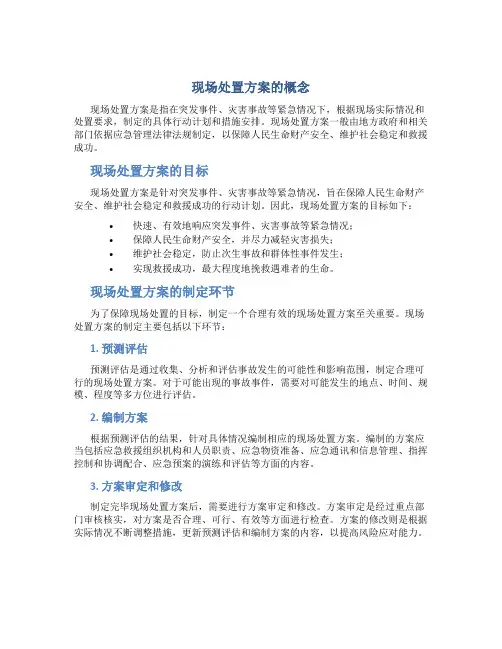 现场处置方案的概念