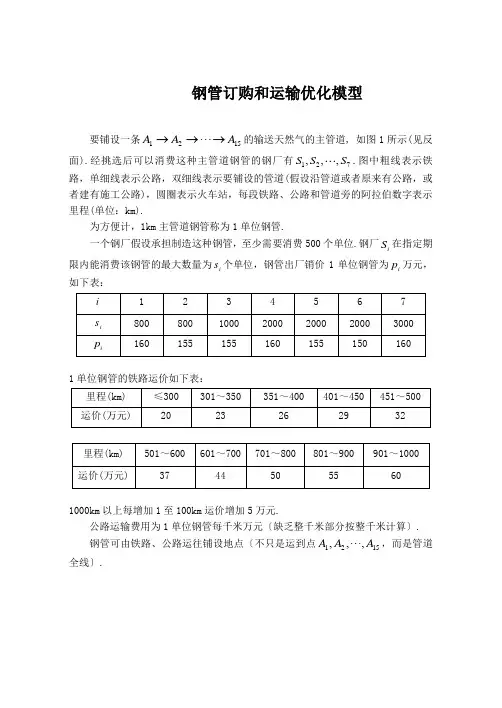 数学建模案例分析管道运输与订购优化模型(cai)