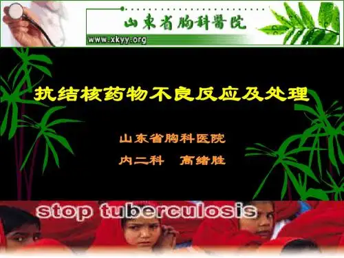 PPT资料-抗结核药物不良反应及理结核病骨干培训班课件解析