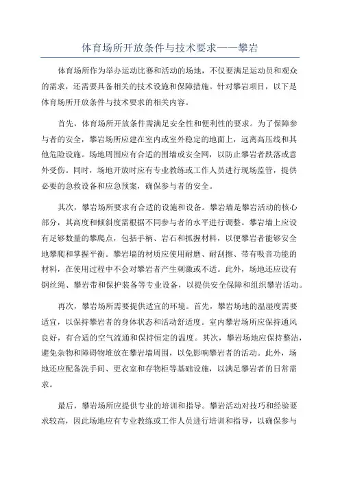 体育场所开放条件与技术要求——攀岩