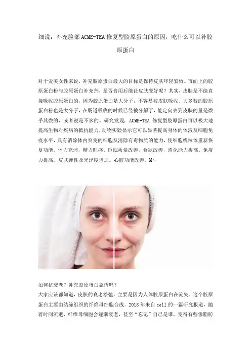 补充脸部ACME-TEA修复型胶原蛋白的原因,吃什么可以补胶原蛋白