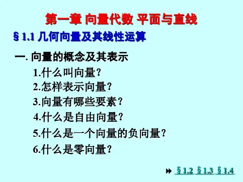 第一章 向量代数 平面与直线.ppt