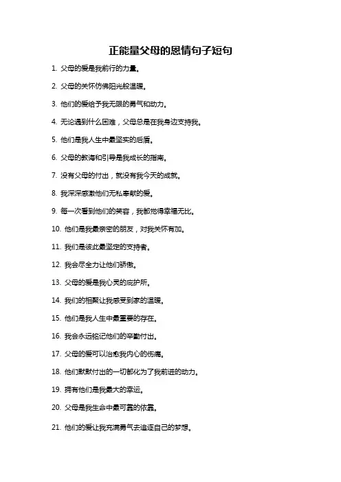 正能量父母的恩情句子短句