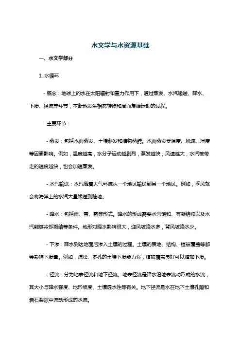 水文学与水资源基础