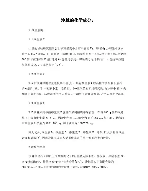 沙棘的化学成分