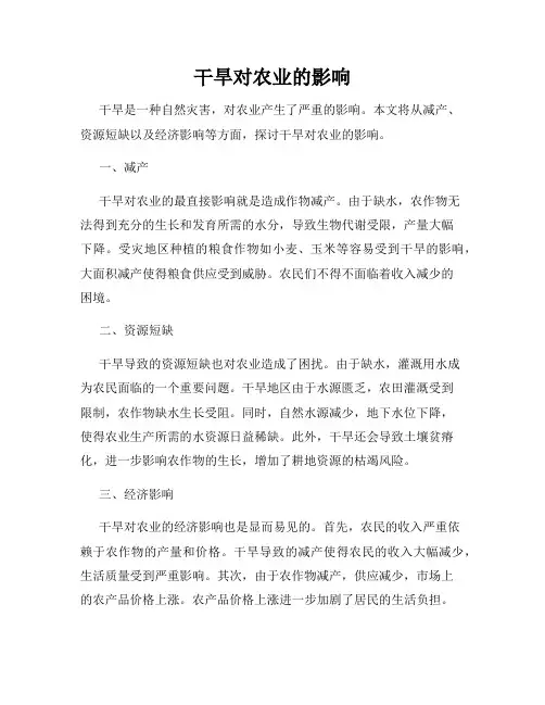 干旱对农业的影响