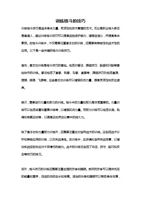 训练格斗的技巧