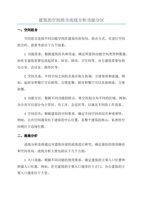 建筑的空间组合流线分析功能分区