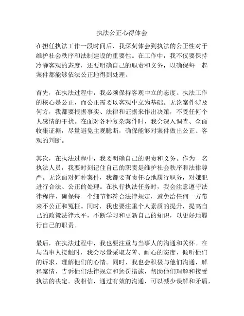 执法公正心得体会