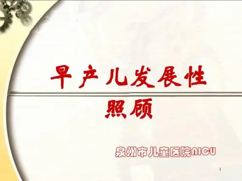 早产儿的发展性照顾新 PPT课件
